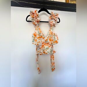 zark floral cropped blouse • purchased in greece • never worn